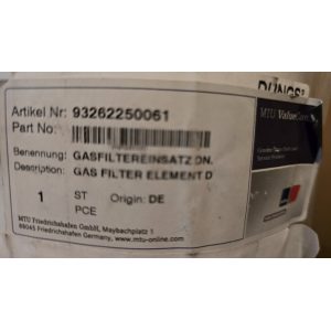 Mtu gas filter element dn80